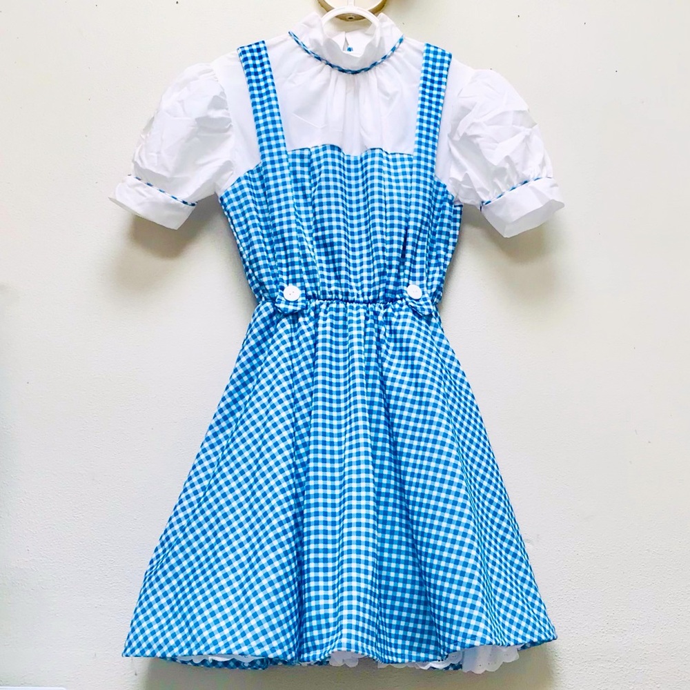 Blue Gingham Pinafore Dress